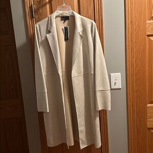 Woman’s L Long Tan Dress Coat